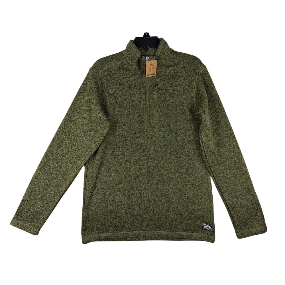 Eddie Bauer Mens Radiator Fleece 1/4 Zip Pullover Green Dark Fatigue Small NWT